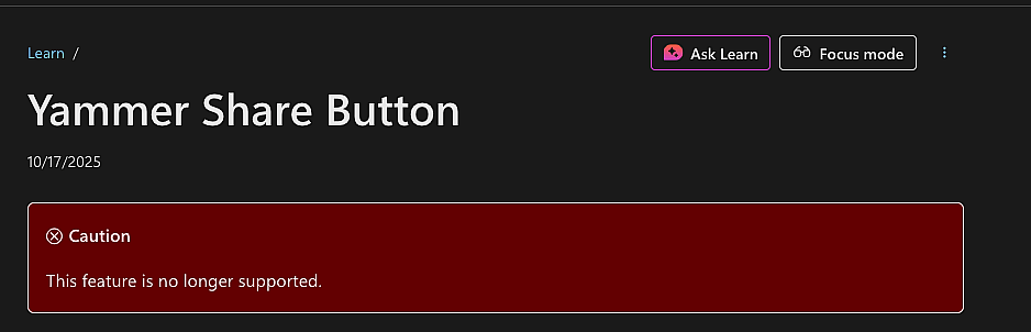 Cover image for "Share to Yammer" truly is gone - what's next?